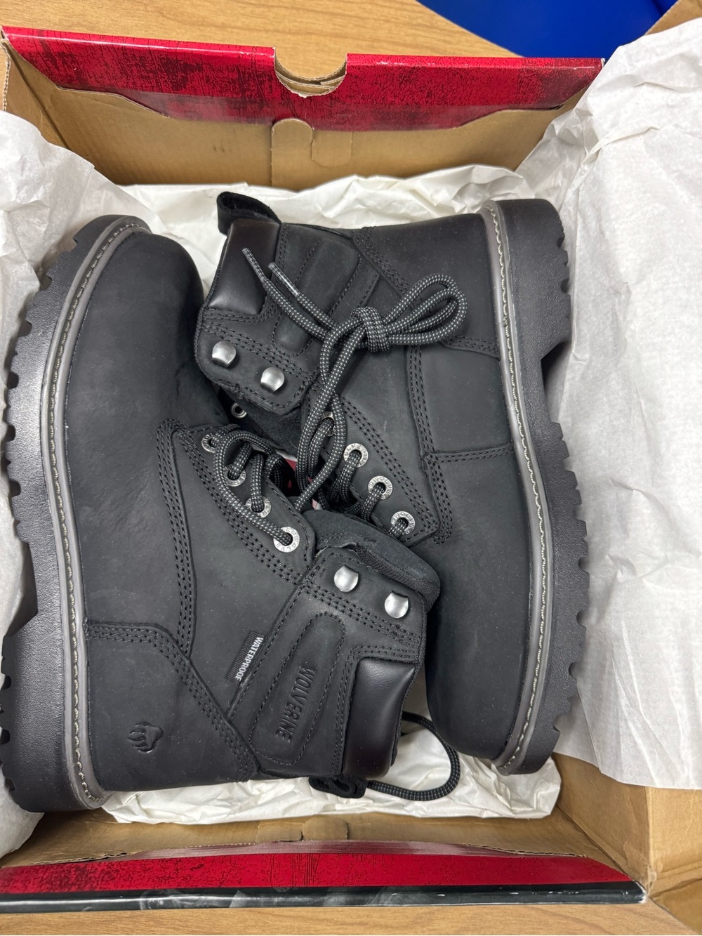 Men's Black Wolverine Work Boots size 7